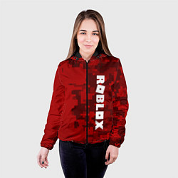 Куртка с капюшоном женская ROBLOX: Red Camo, цвет: 3D-черный — фото 2