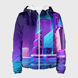 Куртка с капюшоном женская Neon Nights, цвет: 3D-белый
