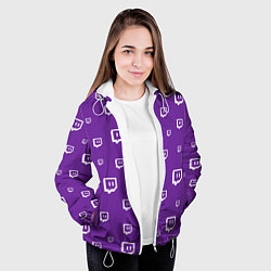 Куртка с капюшоном женская Twitch Pattern, цвет: 3D-белый — фото 2
