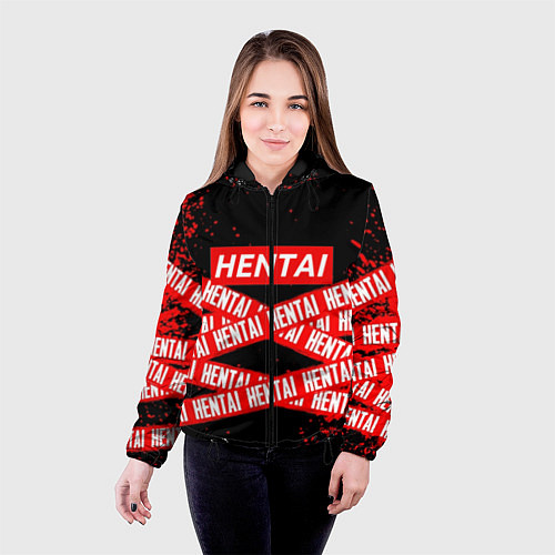 Женская куртка Японская анимация / 3D-Черный – фото 4