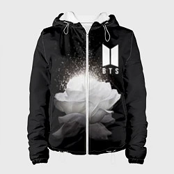 Куртка с капюшоном женская BTS Flower, цвет: 3D-белый