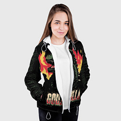 Куртка с капюшоном женская Flame Godzilla, цвет: 3D-белый — фото 2