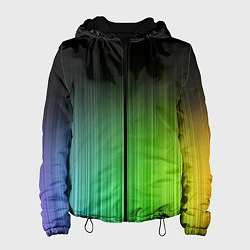 Куртка с капюшоном женская Неоновые полосы - Минимализм, цвет: 3D-черный