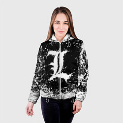 Куртка с капюшоном женская L letter кляксы, цвет: 3D-белый — фото 2