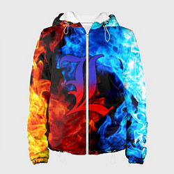 Куртка с капюшоном женская L letter fire, цвет: 3D-белый