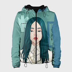 Куртка с капюшоном женская Billie Eilish: Turquoise Hair, цвет: 3D-черный