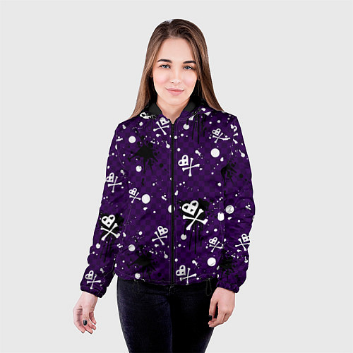 Женская куртка Эмо 2007 фиолетовый фон / 3D-Черный – фото 4