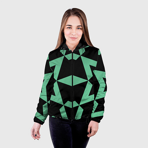 Женская куртка Abstract zigzag pattern / 3D-Черный – фото 4