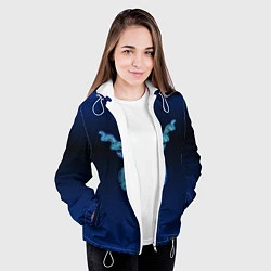 Куртка с капюшоном женская Знаки Зодиака Козерог, цвет: 3D-белый — фото 2