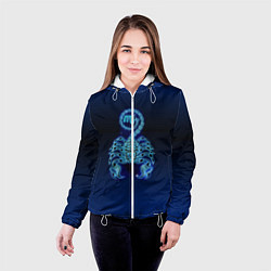 Куртка с капюшоном женская Знаки Зодиака Скорпион, цвет: 3D-белый — фото 2