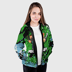 Куртка с капюшоном женская Minecraft Майнкрафт, цвет: 3D-черный — фото 2