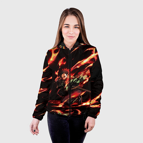Женская куртка KIMETSU NO YAIBA / 3D-Черный – фото 4