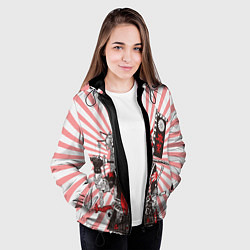 Куртка с капюшоном женская Убийца розового солнца, цвет: 3D-черный — фото 2