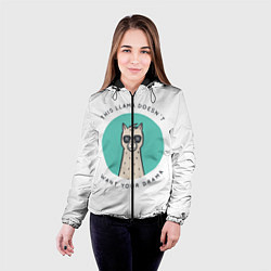 Куртка с капюшоном женская Лама не хочет твоей драмы, цвет: 3D-черный — фото 2