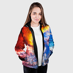 Куртка с капюшоном женская Краски, цвет: 3D-черный — фото 2
