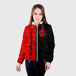 Куртка с капюшоном женская CYBERPUNK 2077, цвет: 3D-белый — фото 2