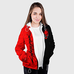 Куртка с капюшоном женская CYBERPUNK 2077, цвет: 3D-белый — фото 2