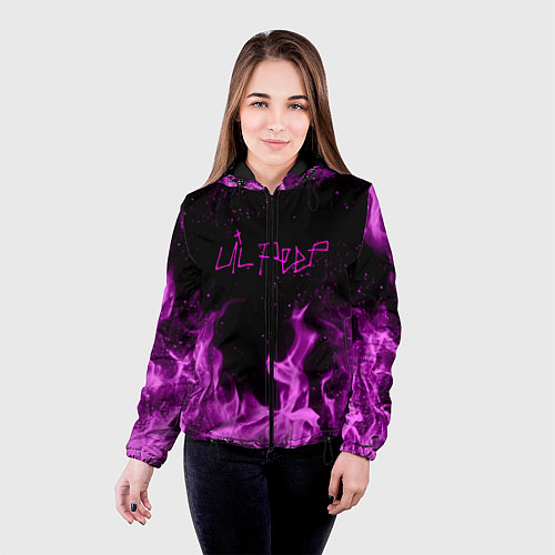 Женская куртка LIL PEEP FIRE / 3D-Черный – фото 4