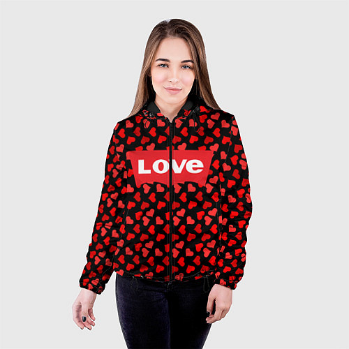 Женская куртка Love / 3D-Черный – фото 4