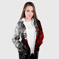 Куртка с капюшоном женская KIMETSU NO YAIBA, цвет: 3D-белый — фото 2