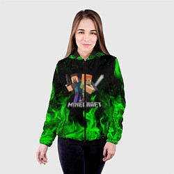 Куртка с капюшоном женская MINECRAFT, цвет: 3D-черный — фото 2