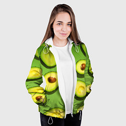 Куртка с капюшоном женская АВАКАДО ПАТТЕРН, цвет: 3D-белый — фото 2