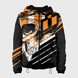 Куртка с капюшоном женская Череп Icon оранжевый, цвет: 3D-черный