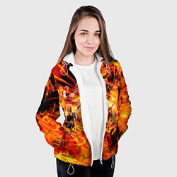 Куртка с капюшоном женская Judas Priest, цвет: 3D-белый — фото 2