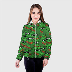 Куртка с капюшоном женская Pepe The Frog, цвет: 3D-белый — фото 2