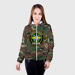 Куртка с капюшоном женская Войска связи, цвет: 3D-белый — фото 2
