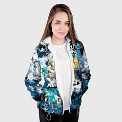 Куртка с капюшоном женская Minecraft Майнкрафт, цвет: 3D-белый — фото 2