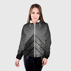 Куртка с капюшоном женская Броня металлическая, цвет: 3D-белый — фото 2