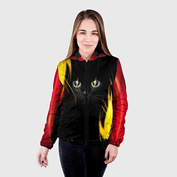 Куртка с капюшоном женская Грозовой кошак, цвет: 3D-черный — фото 2