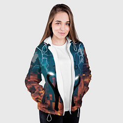Куртка с капюшоном женская ЪУЪ Молнии, цвет: 3D-белый — фото 2