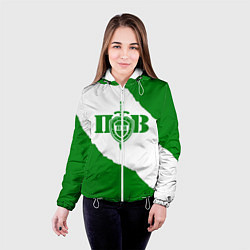 Куртка с капюшоном женская Пограничные Войска, цвет: 3D-белый — фото 2