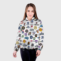 Куртка с капюшоном женская NBA Pattern, цвет: 3D-белый — фото 2