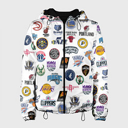 Куртка с капюшоном женская NBA Pattern, цвет: 3D-черный