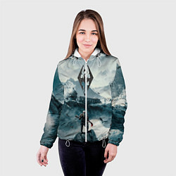 Куртка с капюшоном женская Skyrim Warrior, цвет: 3D-белый — фото 2