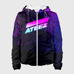 Куртка с капюшоном женская ATEEZ neon, цвет: 3D-белый