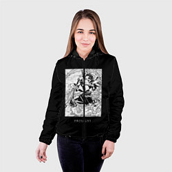 Куртка с капюшоном женская Клинок, рассекающий демонов, цвет: 3D-черный — фото 2