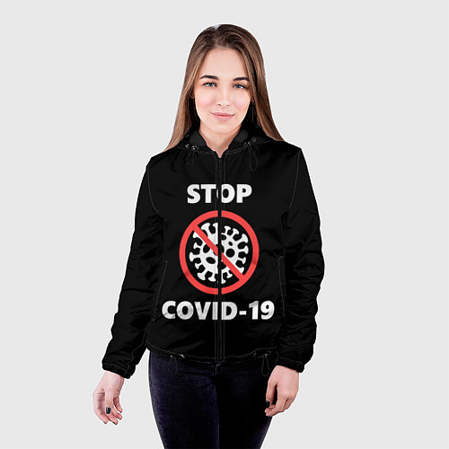 Женская куртка STOP COVID-19 / 3D-Черный – фото 4