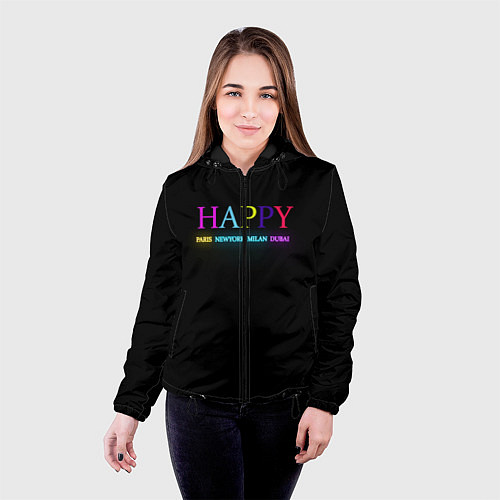 Женская куртка HAPPY / 3D-Черный – фото 4