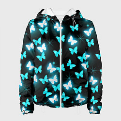 Куртка с капюшоном женская Бабочки, цвет: 3D-белый