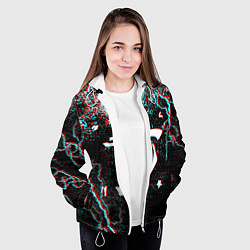 Куртка с капюшоном женская DOOM ETERNAL GLITCH, цвет: 3D-белый — фото 2