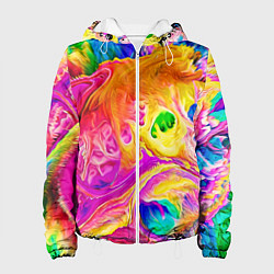 Куртка с капюшоном женская TIE DYE, цвет: 3D-белый