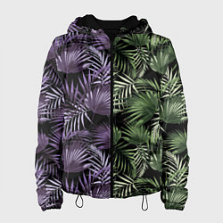 Куртка с капюшоном женская Пальмы, цвет: 3D-черный