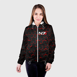 Куртка с капюшоном женская MASS EFFECT N7, цвет: 3D-белый — фото 2