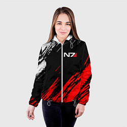 Куртка с капюшоном женская MASS EFFECT N7, цвет: 3D-белый — фото 2