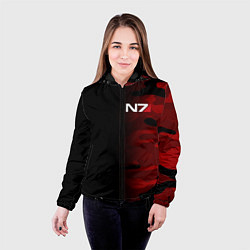Куртка с капюшоном женская MASS EFFECT N7, цвет: 3D-черный — фото 2