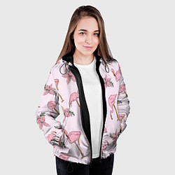 Куртка с капюшоном женская Розовый фламинго, цвет: 3D-черный — фото 2